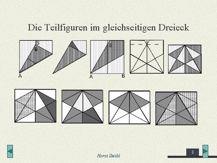 Die Teilfiguren im gleichseitigen Dreieck Horst Steibl 8 