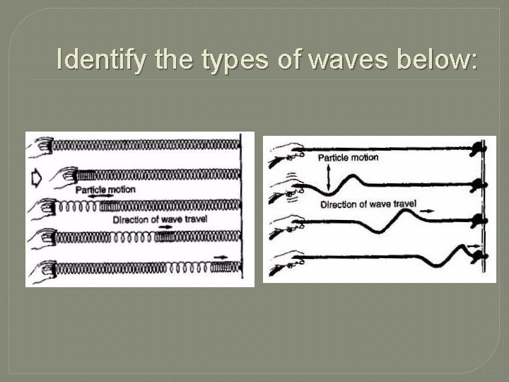 Identify the types of waves below: 