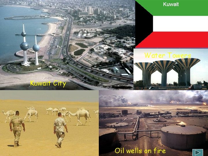 Kuwait Water Towers Kuwait City Oil wells on fire 