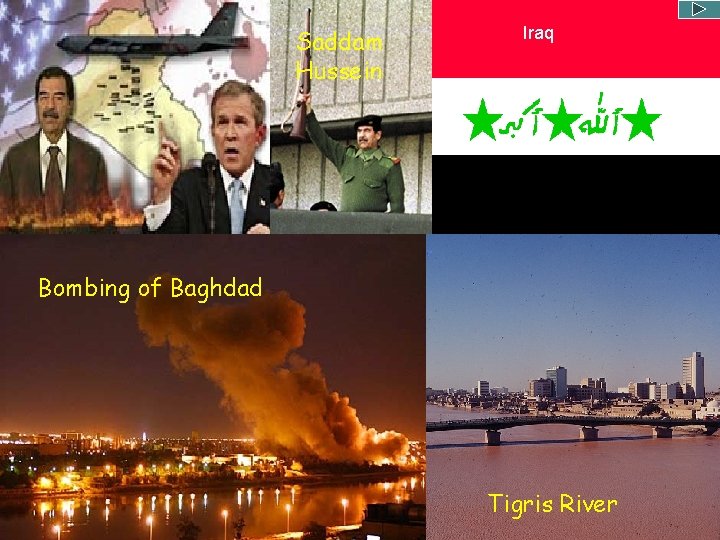 Saddam Hussein Iraq Bombing of Baghdad Tigris River 