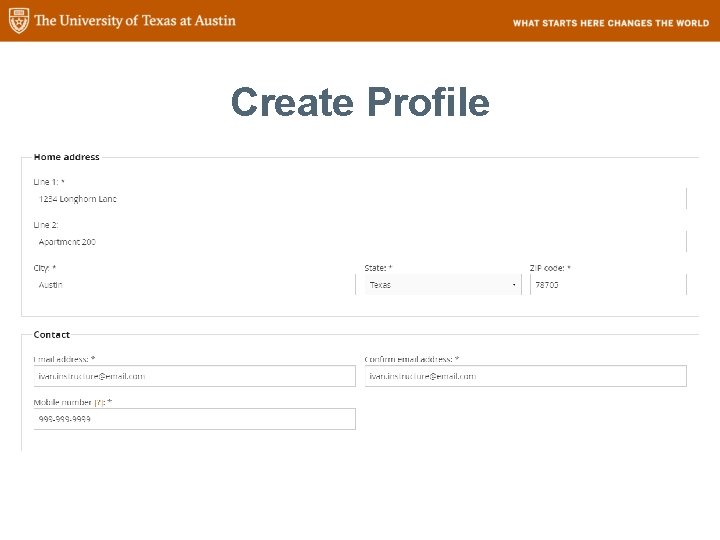 Create Profile 