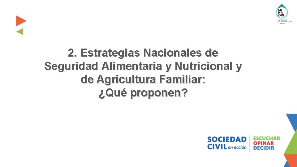 2. Estrategias Nacionales de Seguridad Alimentaria y Nutricional y de Agricultura Familiar: ¿Qué proponen?