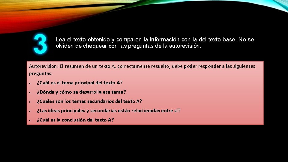 Lea el texto obtenido y comparen la información con la del texto base. No