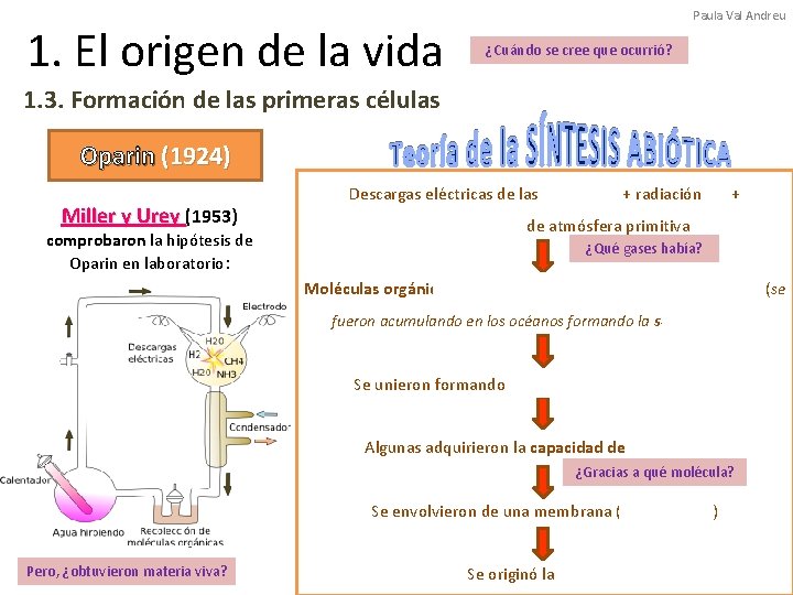 1. El origen de la vida Paula Val Andreu ¿Cuándo se cree que ocurrió?