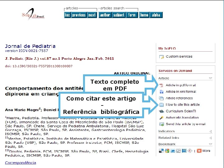 Texto completo em PDF Como citar este artigo Referência bibliográfica 