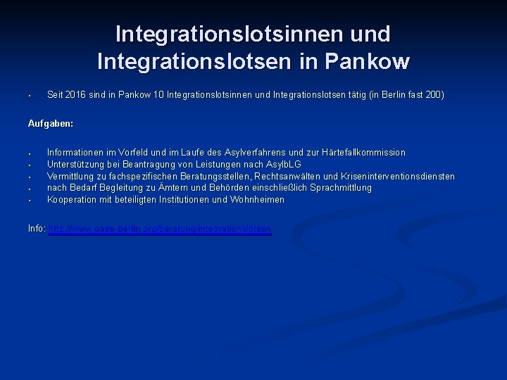 Integrationslotsinnen und Integrationslotsen in Pankow • Seit 2016 sind in Pankow 10 Integrationslotsinnen und