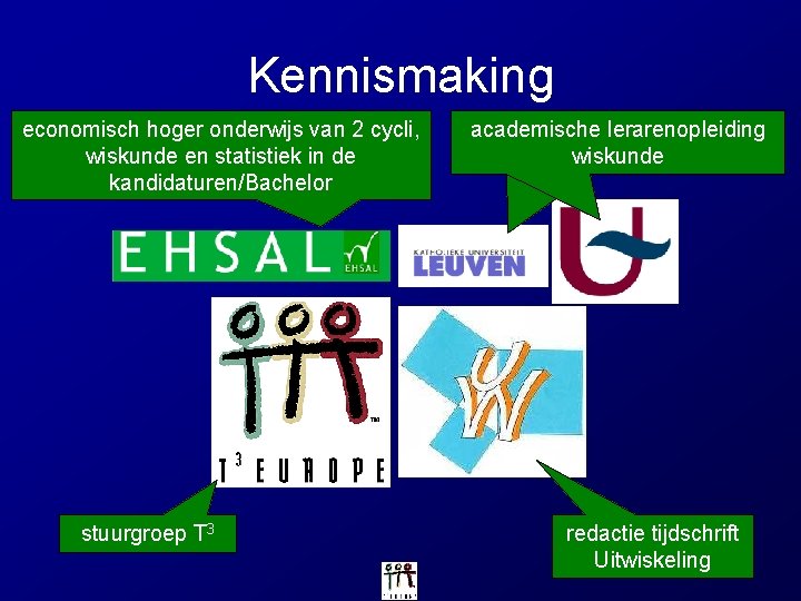 Kennismaking economisch hoger onderwijs van 2 cycli, wiskunde en statistiek in de kandidaturen/Bachelor stuurgroep