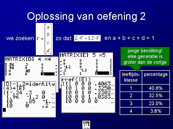 Oplossing van oefening 2 we zoeken zo dat en a + b + c