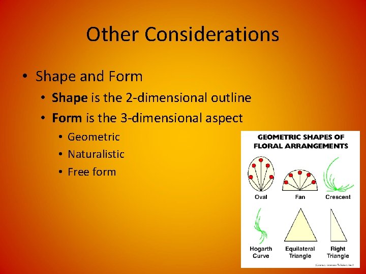 Other Considerations • Shape and Form • Shape is the 2 -dimensional outline • Other Considerations • Shape and Form • Shape is the 2 -dimensional outline •