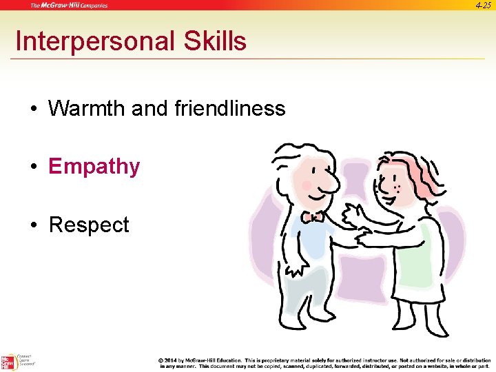 4 -25 Interpersonal Skills • Warmth and friendliness • Empathy • Respect 