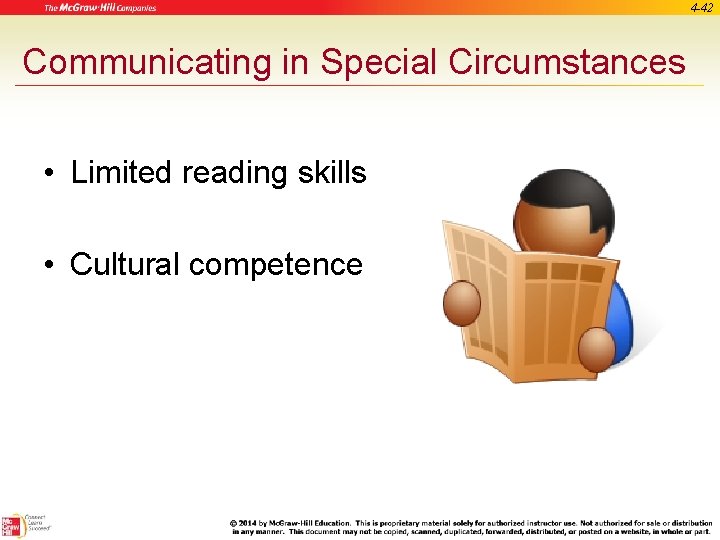 4 -42 Communicating in Special Circumstances • Limited reading skills • Cultural competence 