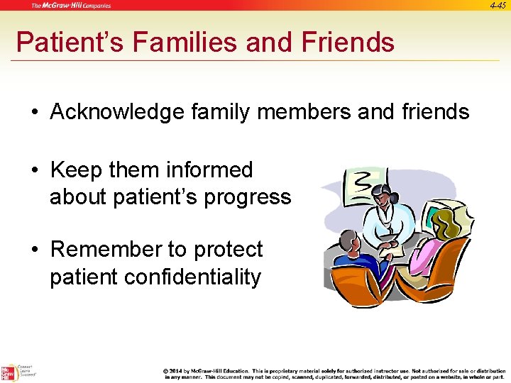 4 -45 Patient’s Families and Friends • Acknowledge family members and friends • Keep
