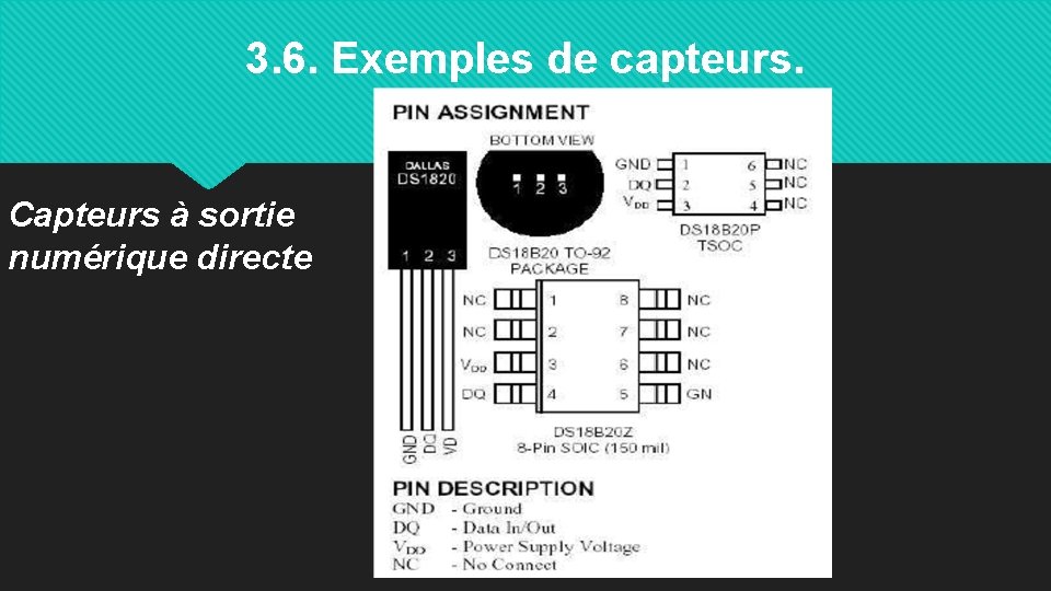 3. 6. Exemples de capteurs. Capteurs à sortie numérique directe 