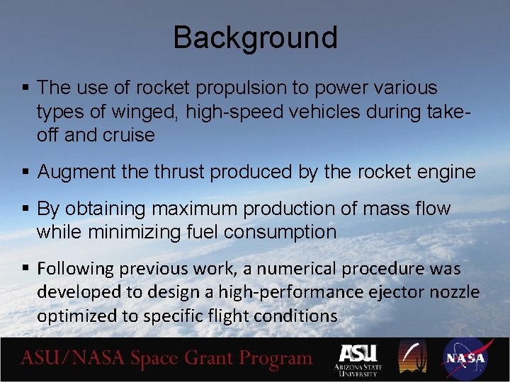 Background § The use of rocket propulsion to power various types of winged, high-speed