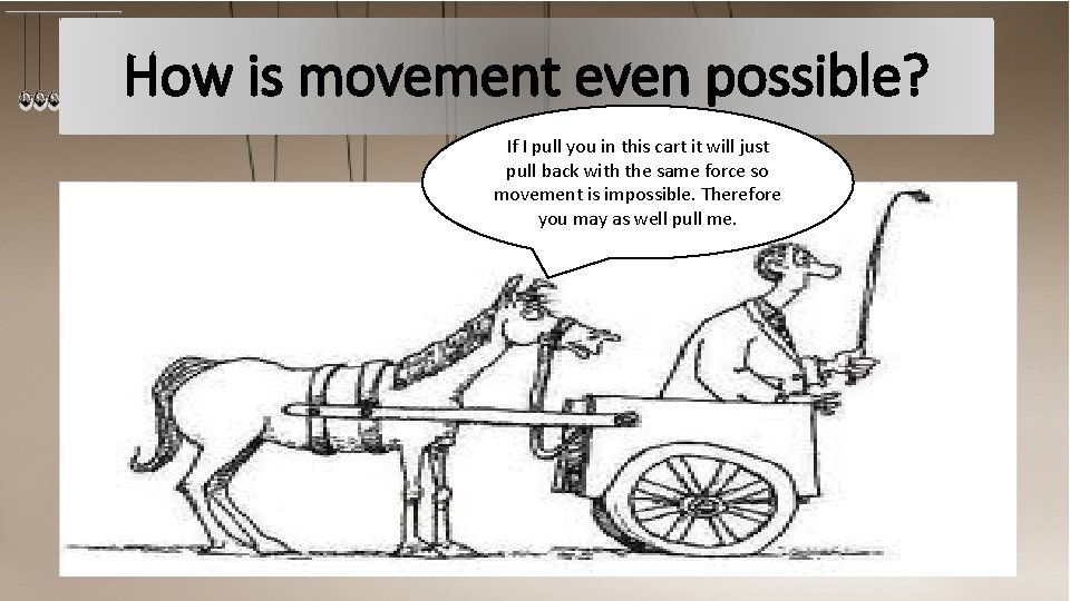 How is movement even possible? If I pull you in this cart it will