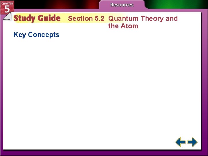 Section 5. 2 Quantum Theory and the Atom Key Concepts 