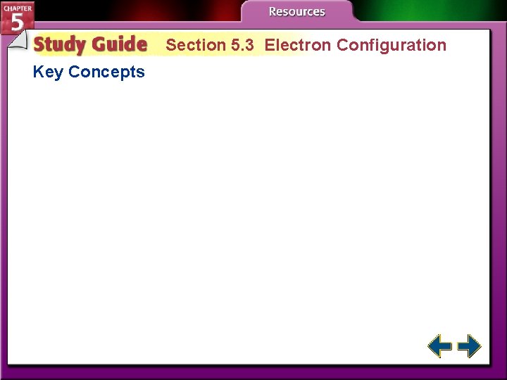 Section 5. 3 Electron Configuration Key Concepts 