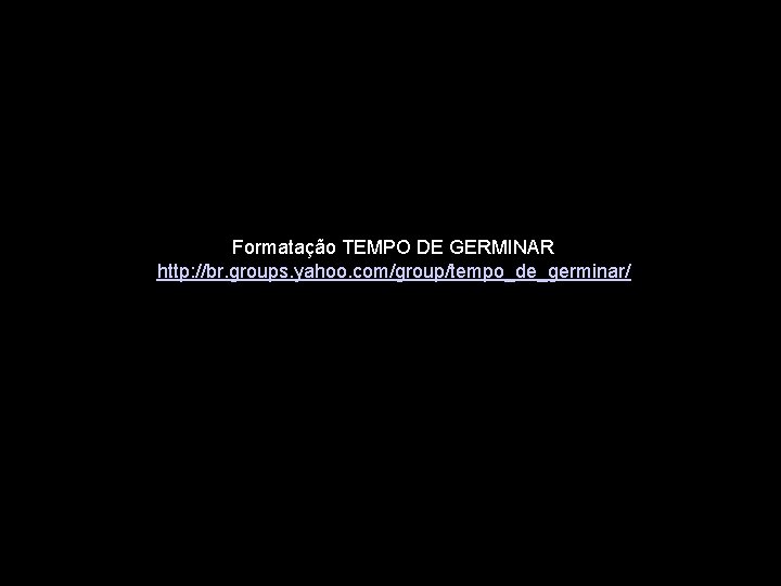 Formatação TEMPO DE GERMINAR http: //br. groups. yahoo. com/group/tempo_de_germinar/ karinizumi@yahoo. com. br 