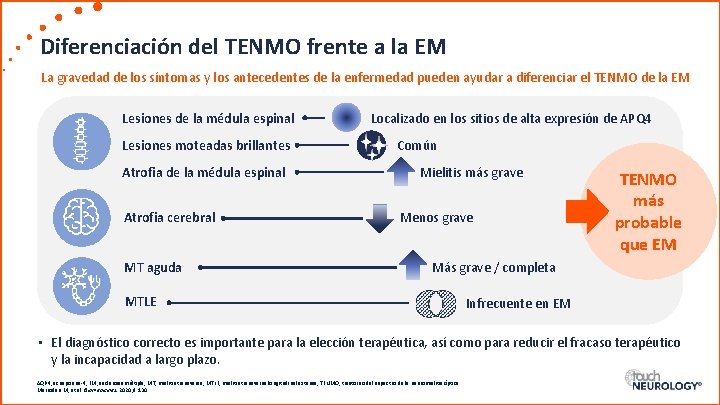 Diferenciación del TENMO frente a la EM La gravedad de los síntomas y los