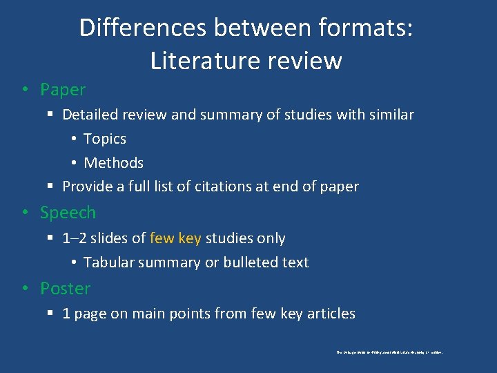 Differences between formats: Literature review • Paper § Detailed review and summary of studies