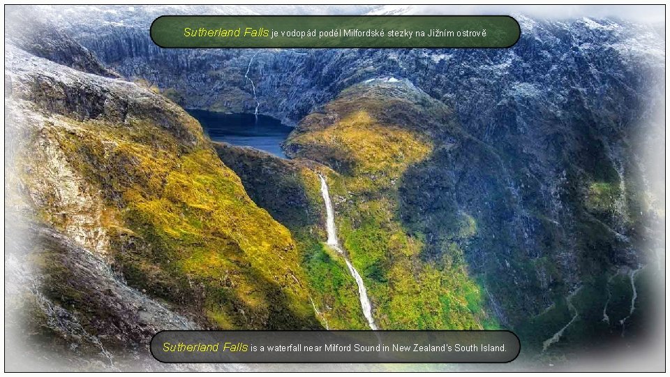 Sutherland Falls je vodopád podél Milfordské stezky na Jižním ostrově Sutherland Falls is a