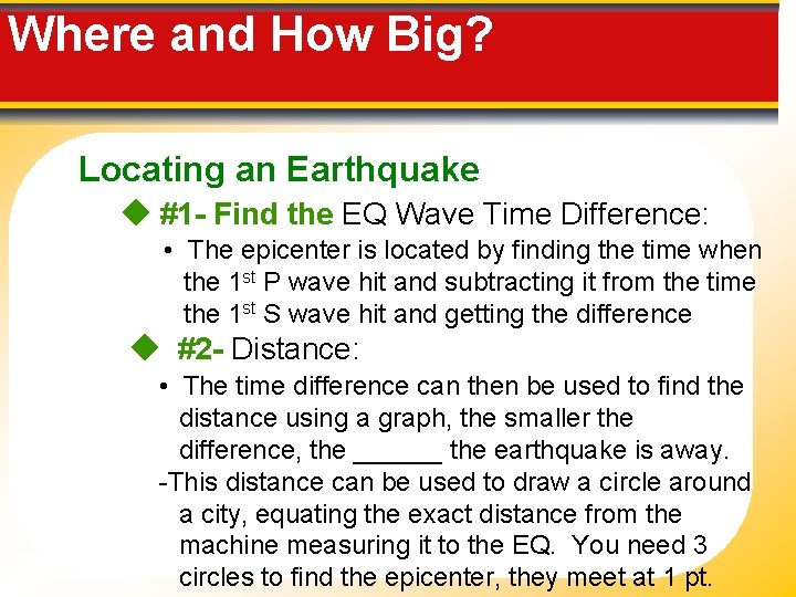 Where and How Big? Locating an Earthquake #1 - Find the EQ Wave Time