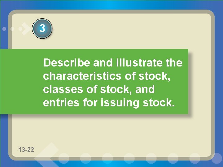 3 Describe and illustrate the characteristics of stock, classes of stock, and entries for