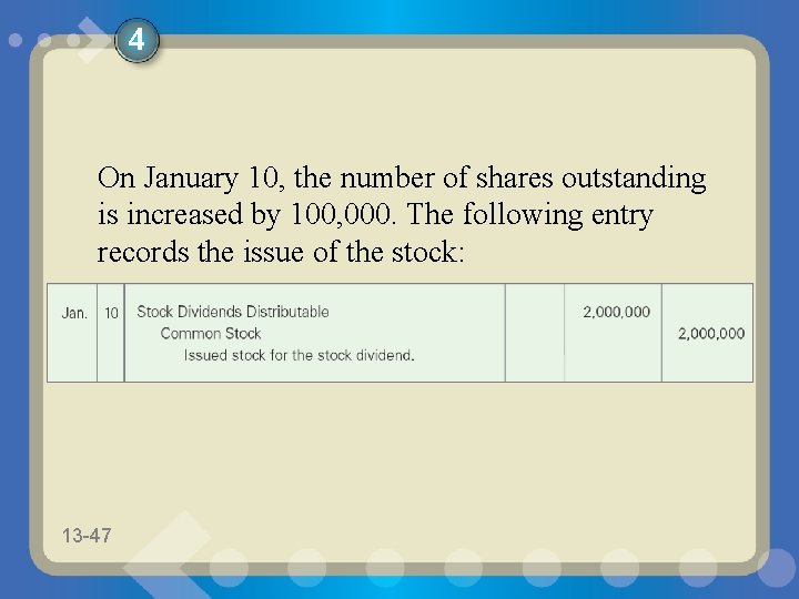 4 On January 10, the number of shares outstanding is increased by 100, 000.