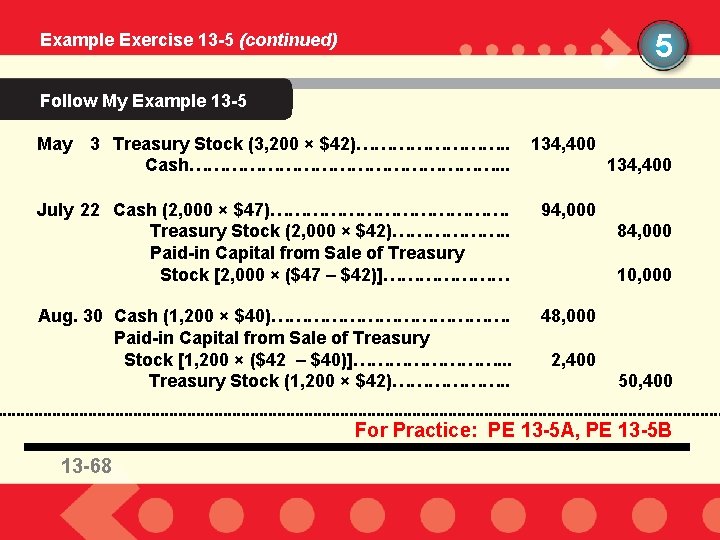 5 Example Exercise 13 -5 (continued) Follow My Example 13 -5 May 3 Treasury