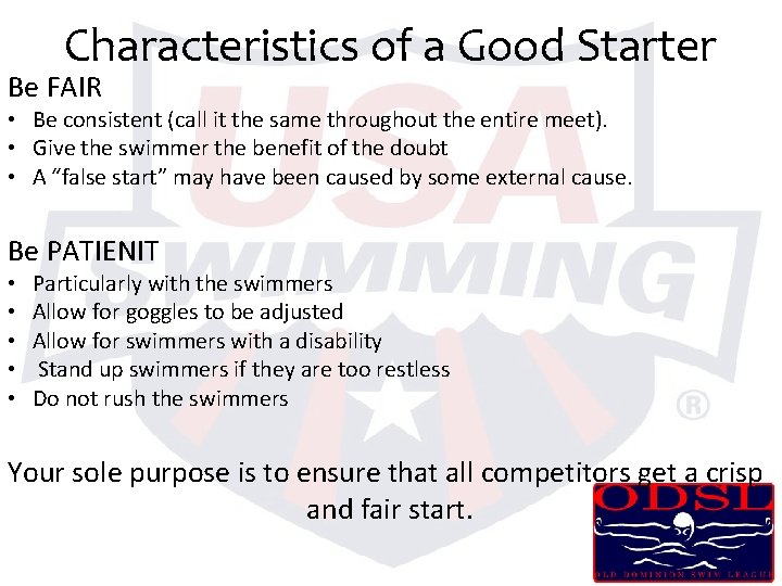 Characteristics of a Good Starter Be FAIR • Be consistent (call it the same Characteristics of a Good Starter Be FAIR • Be consistent (call it the same