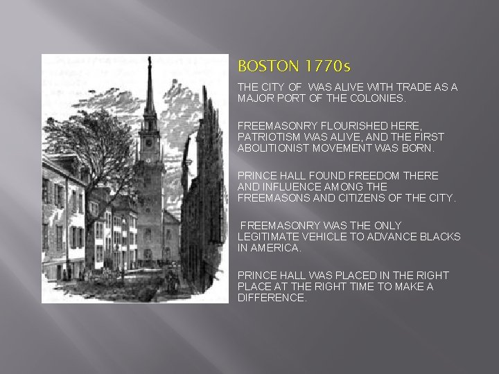 BOSTON 1770 s THE CITY OF WAS ALIVE WITH TRADE AS A MAJOR PORT BOSTON 1770 s THE CITY OF WAS ALIVE WITH TRADE AS A MAJOR PORT