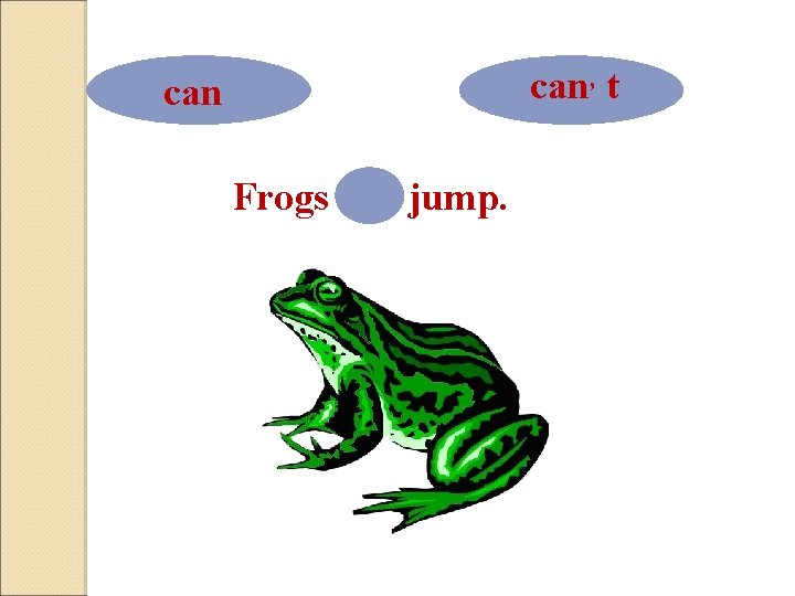 can, t can Frogs can jump. 