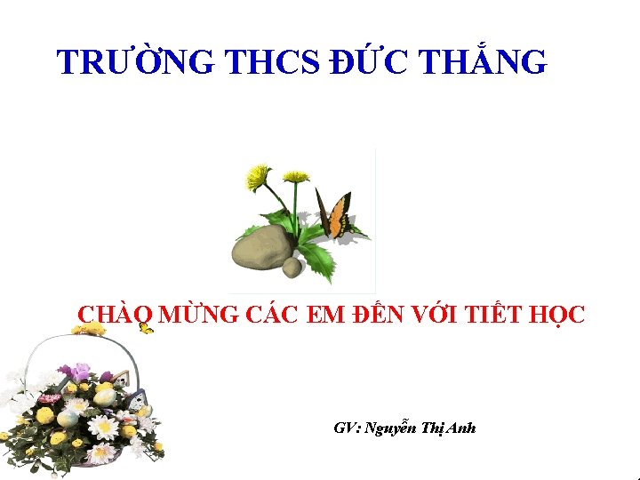 TRƯỜNG THCS ĐỨC THẮNG CHÀO MỪNG CÁC EM ĐẾN VỚI TIẾT HỌC GV: Nguyễn