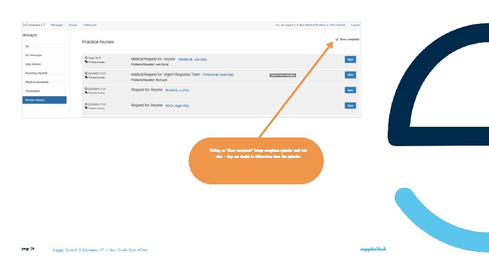 Ticking on “Show completed” brings completed episodes back into view – they are shaded