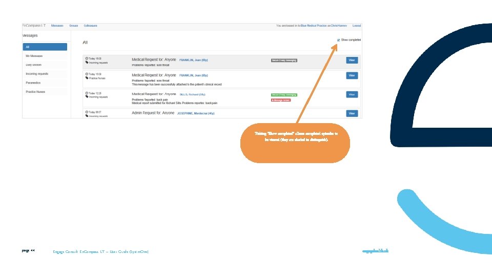 Ticking “Show completed” allows completed episodes to be viewed (they are shaded to distinguish).