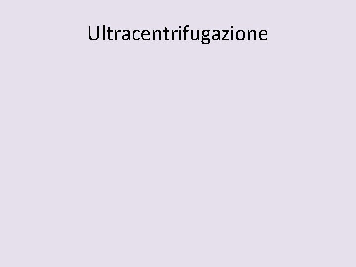 Ultracentrifugazione 