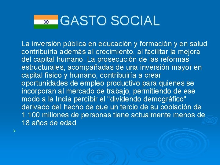 GASTO SOCIAL La inversión pública en educación y formación y en salud contribuiría además