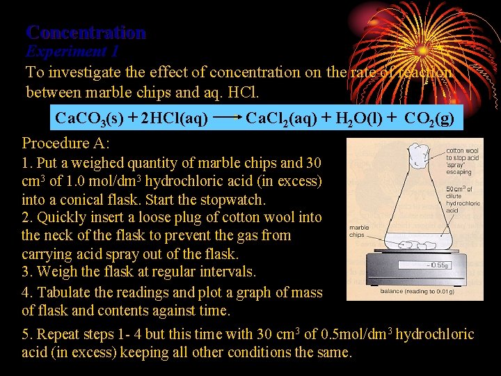 Concentration Experiment 1 To investigate the effect of concentration on the rate of reaction