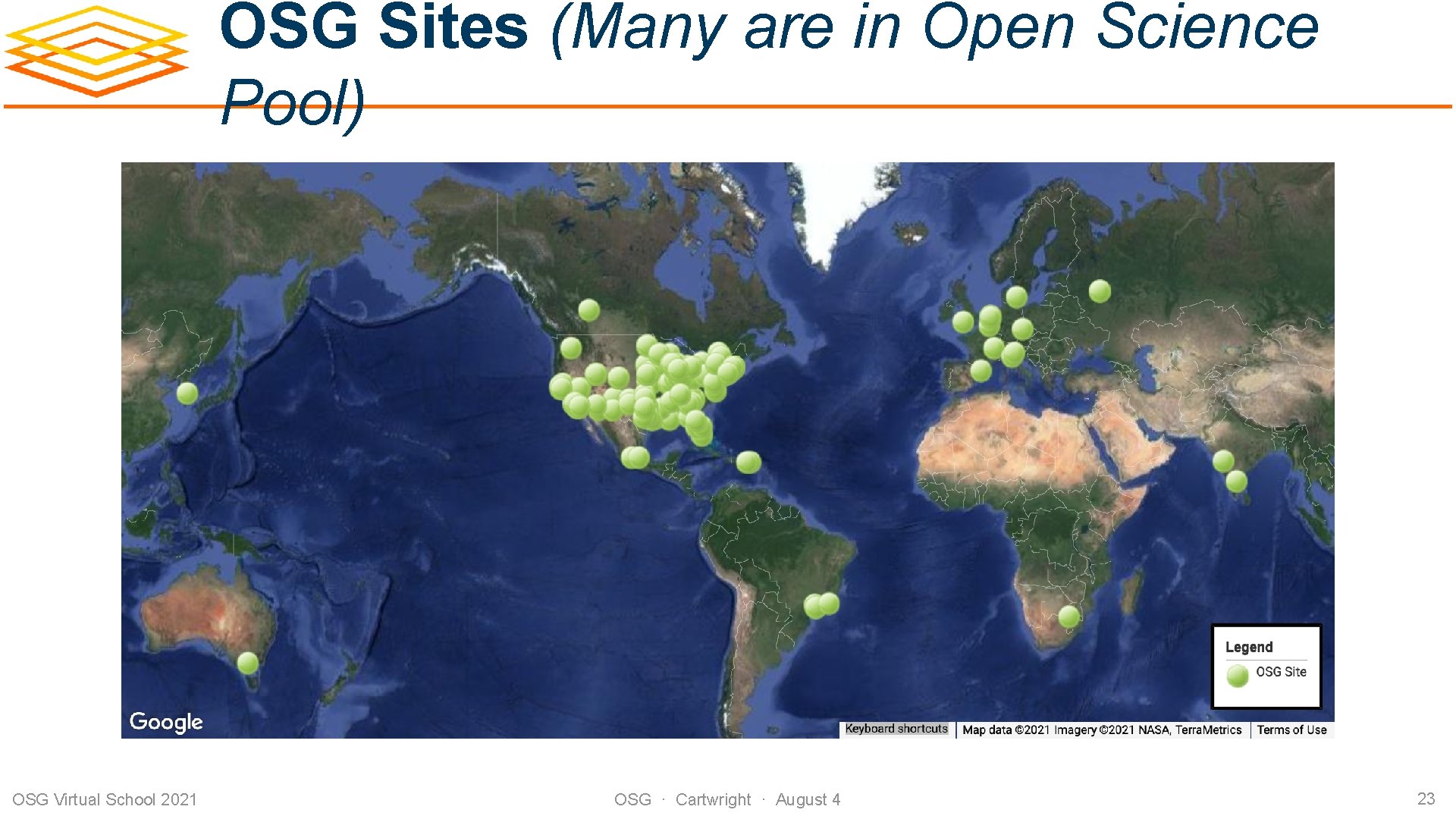 OSG Sites (Many are in Open Science Pool) OSG Virtual School 2021 OSG ·