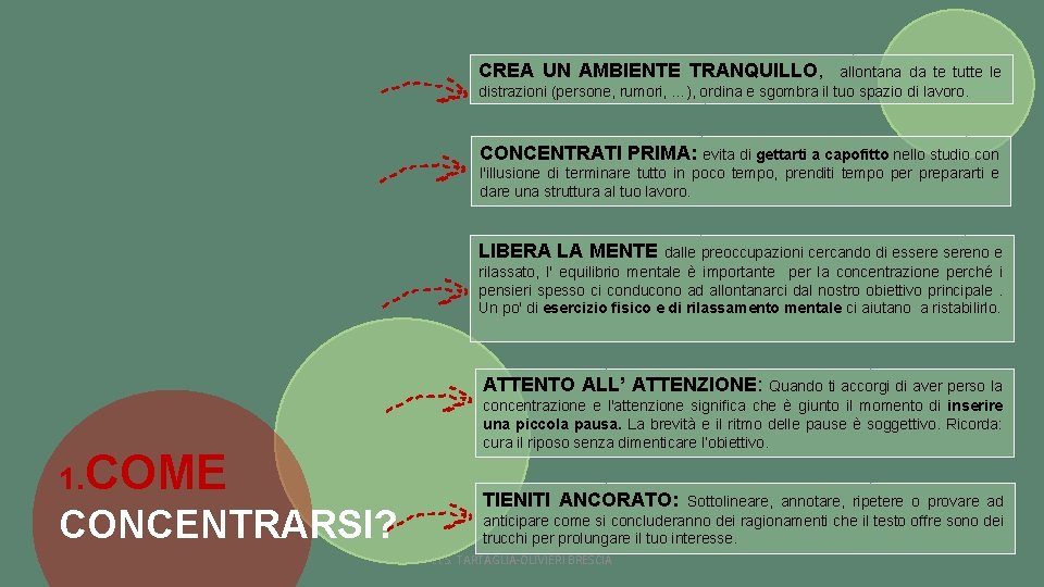 CREA UN AMBIENTE TRANQUILLO, allontana da te tutte le distrazioni (persone, rumori, …), ordina