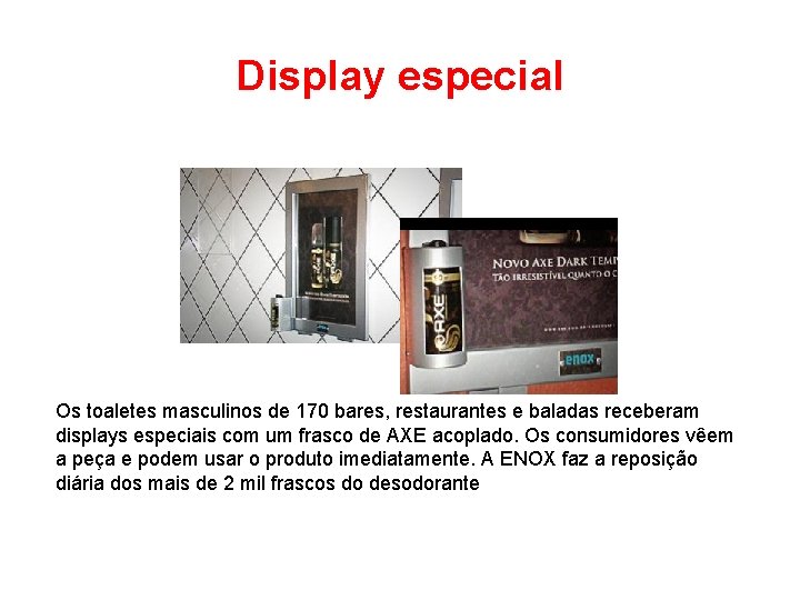 Display especial Os toaletes masculinos de 170 bares, restaurantes e baladas receberam displays especiais