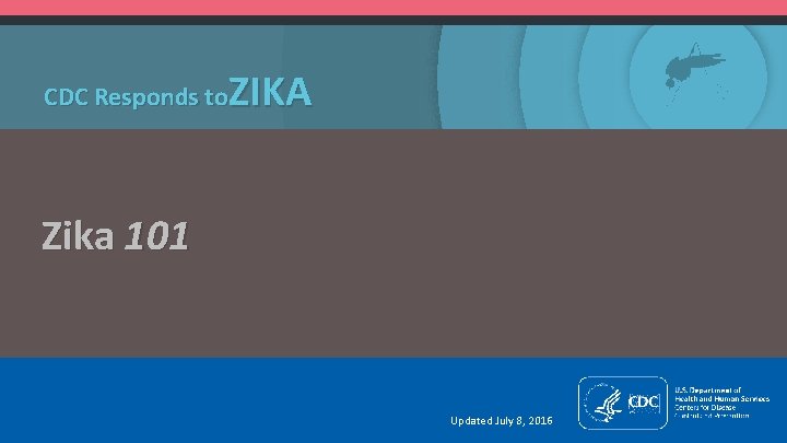 ZIKA CDC Responds to Zika 101 Updated July 8, 2016 