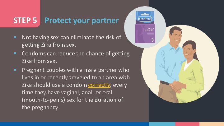 STEP 5 Protect your partner § Not having sex can eliminate the risk of