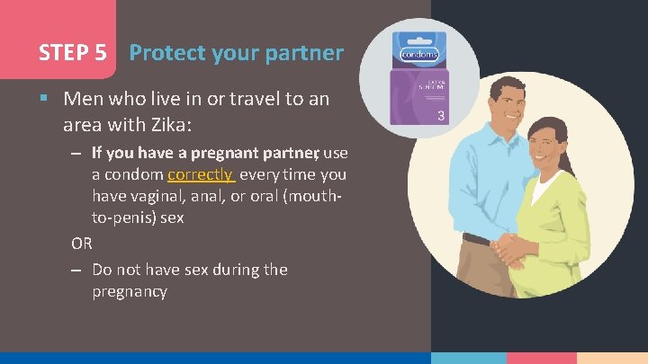 STEP 5 Protect your partner § Men who live in or travel to an