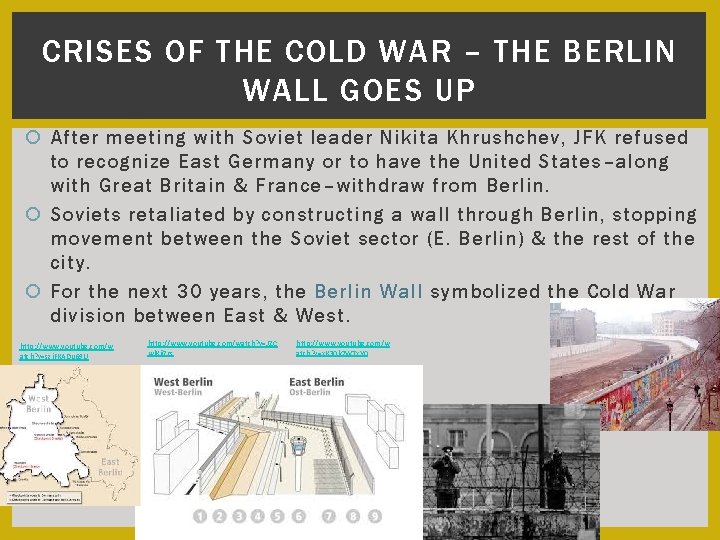 CRISES OF THE COLD WAR – THE BERLIN WALL GOES UP After meeting with