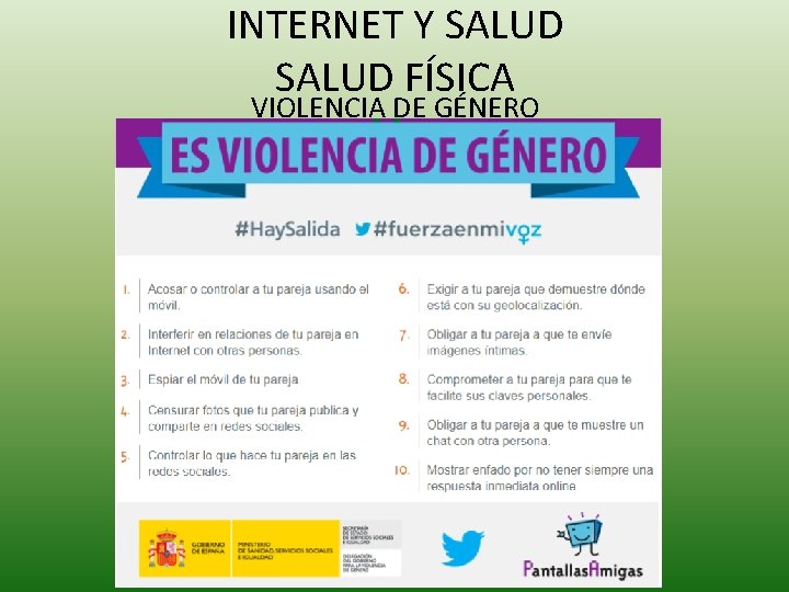 INTERNET Y SALUD FÍSICA VIOLENCIA DE GÉNERO 