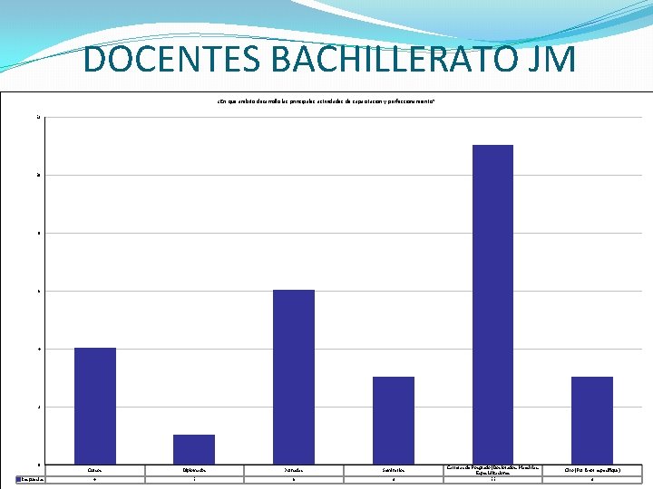 DOCENTES BACHILLERATO JM ¿En qué ámbito desarrolló las principales actividades de capacitación y perfeccionamiento?