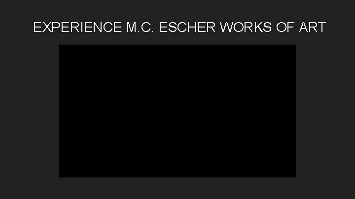 EXPERIENCE M. C. ESCHER WORKS OF ART 