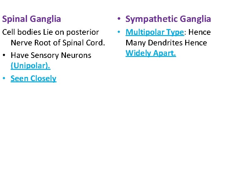 Spinal Ganglia • Sympathetic Ganglia Cell bodies Lie on posterior Nerve Root of Spinal