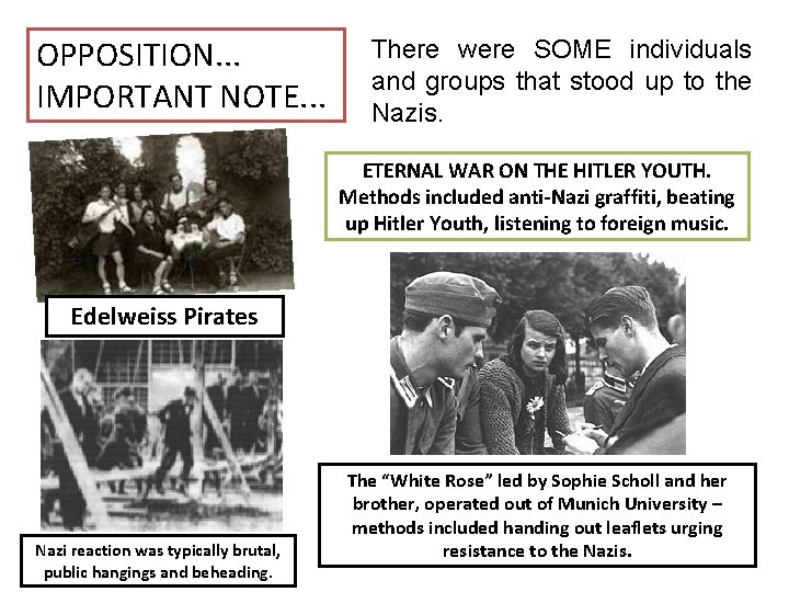 OPPOSITION. . . IMPORTANT NOTE. . . There were SOME individuals and groups that OPPOSITION. . . IMPORTANT NOTE. . . There were SOME individuals and groups that